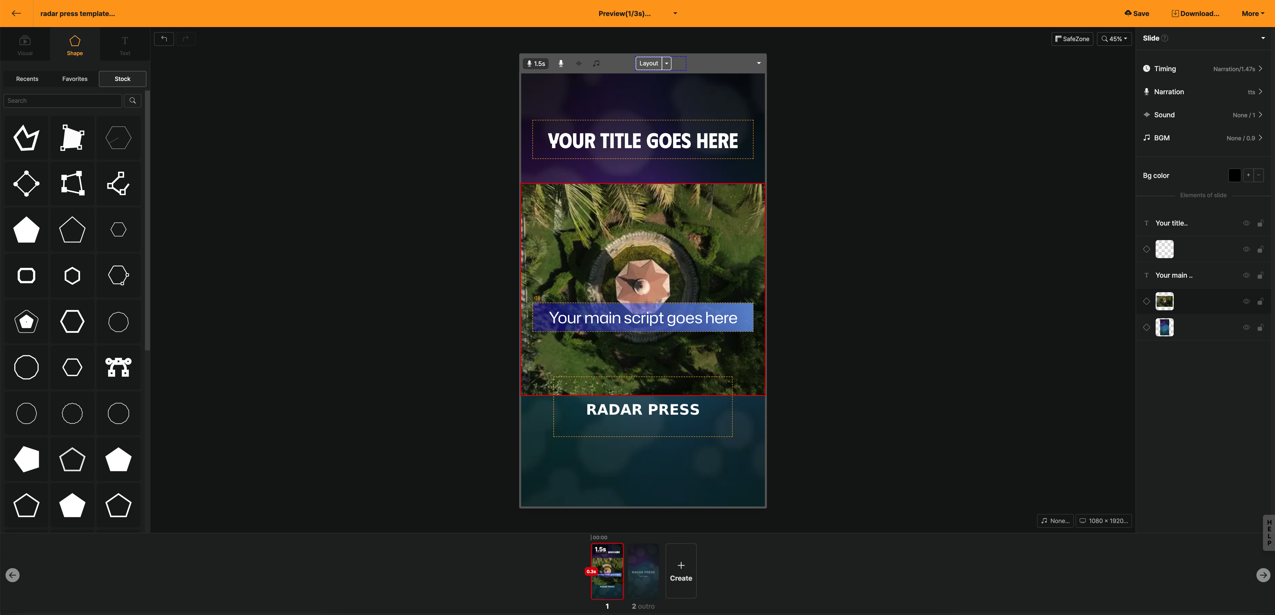 Template Editor Screenshot